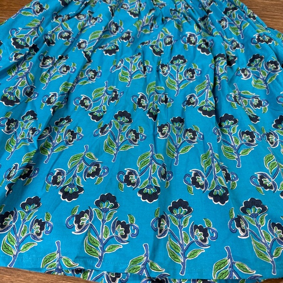French Connection Girls Cotton Smocked Teal Floral Dress Size 10-12 - Picture 2 of 11